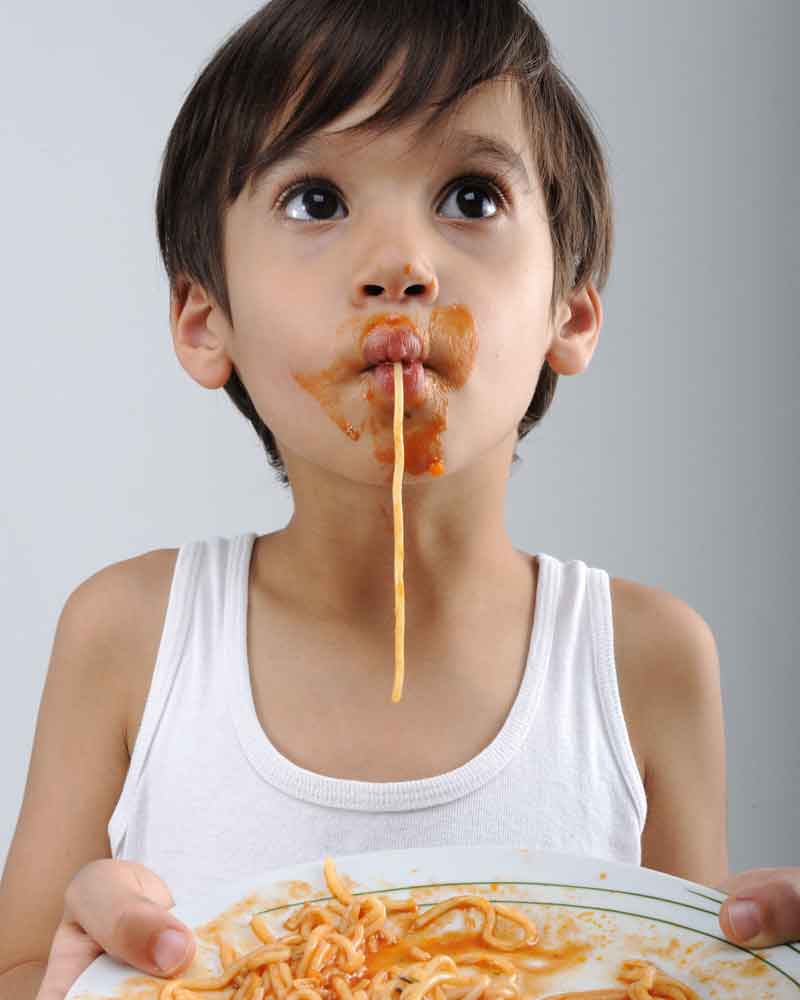Eten en drinken ook kinderen houden van spagettie